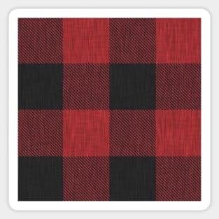 Red and Black Textured Buffalo Plaid Sticker